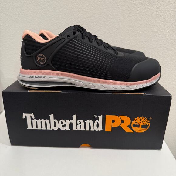 Timberland Pro Women's 9.5 Drivetrain Composite Safety Toe Black Work Shoes - Picture 1 of 8